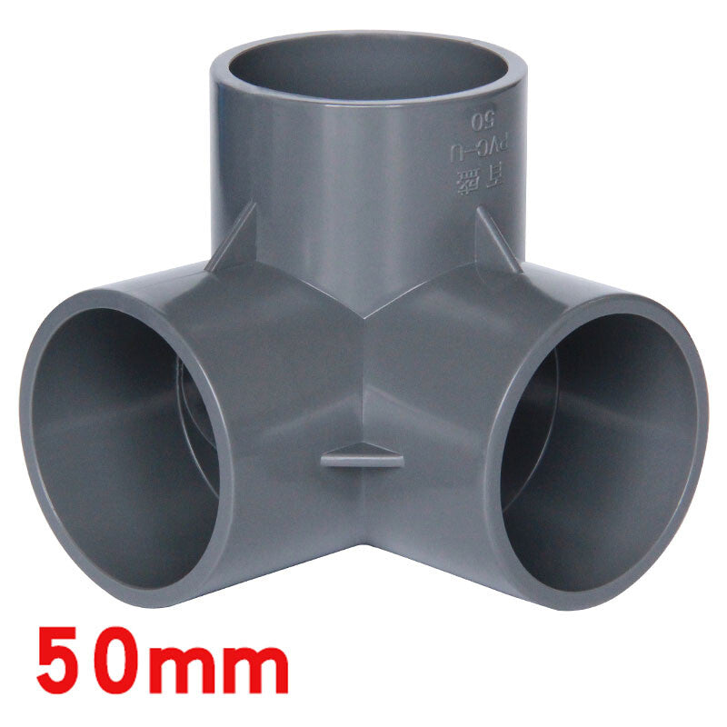 PVC 3-Way Grey Equal Connector Socket 20 25 32 40 50mm Pressure Pipe Fittings