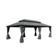 14x22 Hardtop Gazebo, Aluminum Frame, Galvanized Steel Double Roof, Built-In Gutter System, Curtains & Netting, Grey