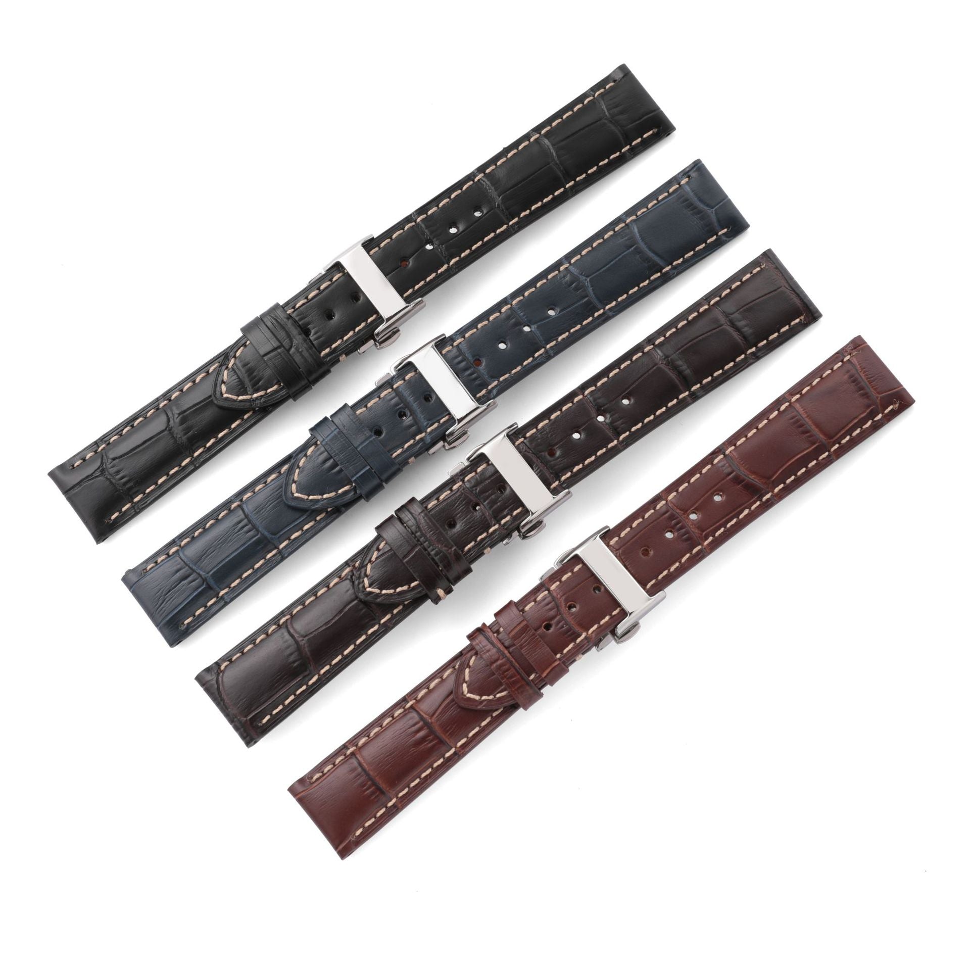 Longines Master Collection Leather Watch Band Bamboo Grain 8 Widths