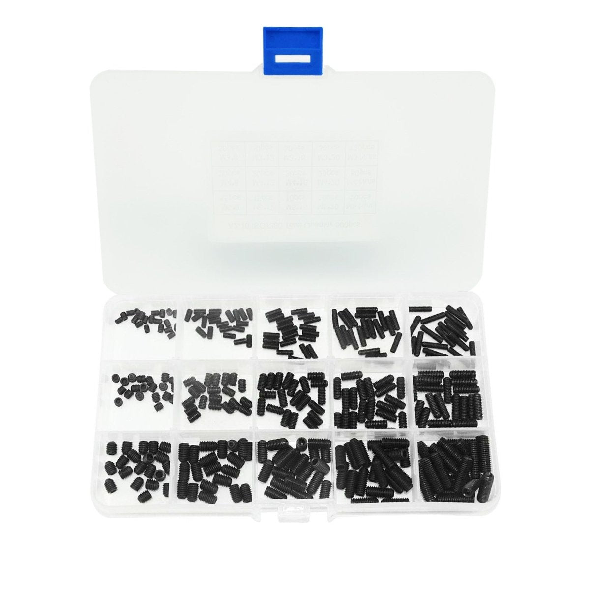 Allen Head Socket Hex Grub Screw Assortment Kit, 300PCS M2.5 - M8 Carbon Steel Internal Hex Drive Cup - Point Set Screws Assortment Kit for Door Handles, Faucet - HomeDIYer