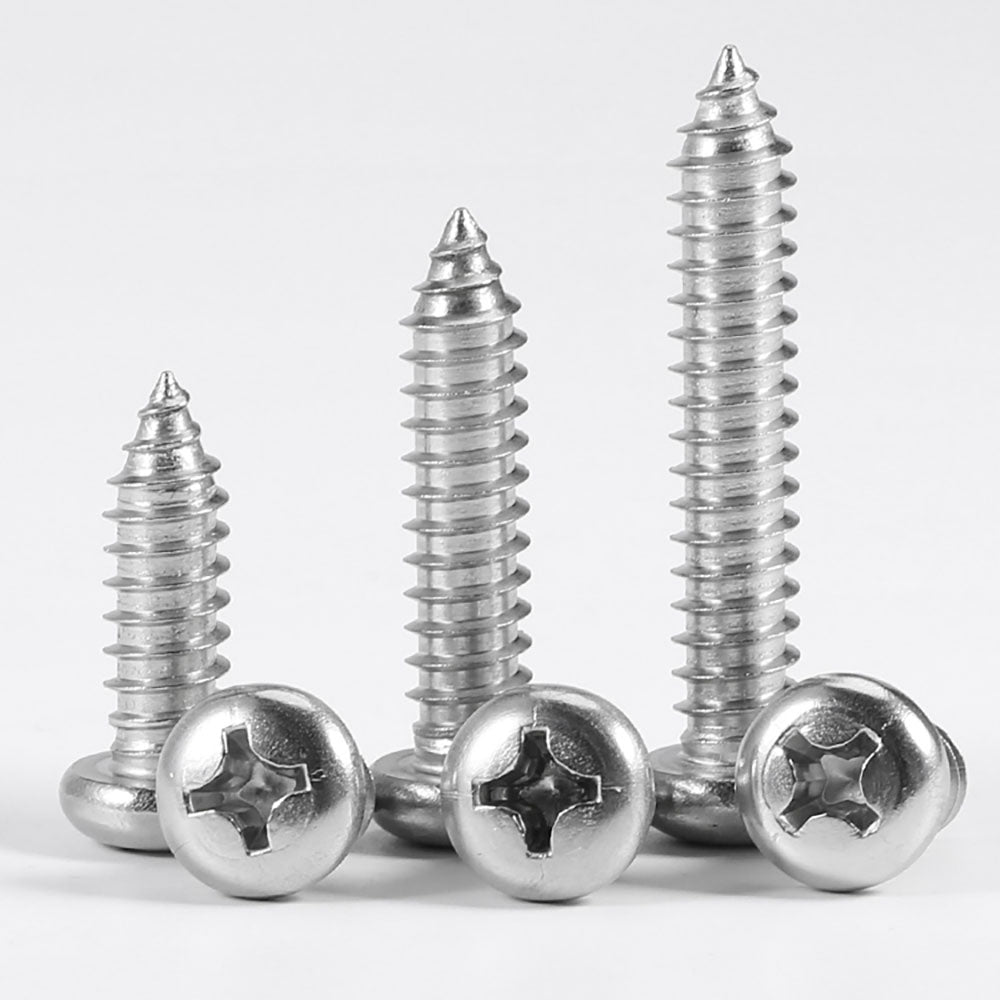 M4 M4.2 M5.5 M6 M8 304 Stainless Steel Phillips Pan Head Self Tapping Screws(10pcs) - HomeDIYer
