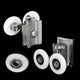 Metal Double Wheels Shower Door Rollers for 0.47inch to 0.55inch Glass Hole with Bumpers,Screw