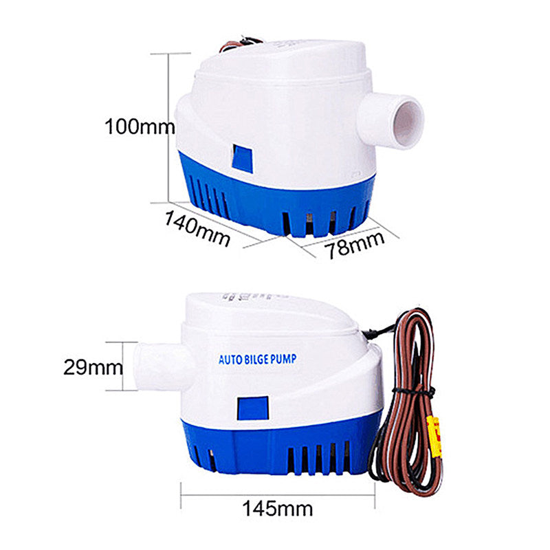 12V 1100GPH Automatic Submersible Bilge Pump – Marine Water Removal for Boats, RVs & Yachts