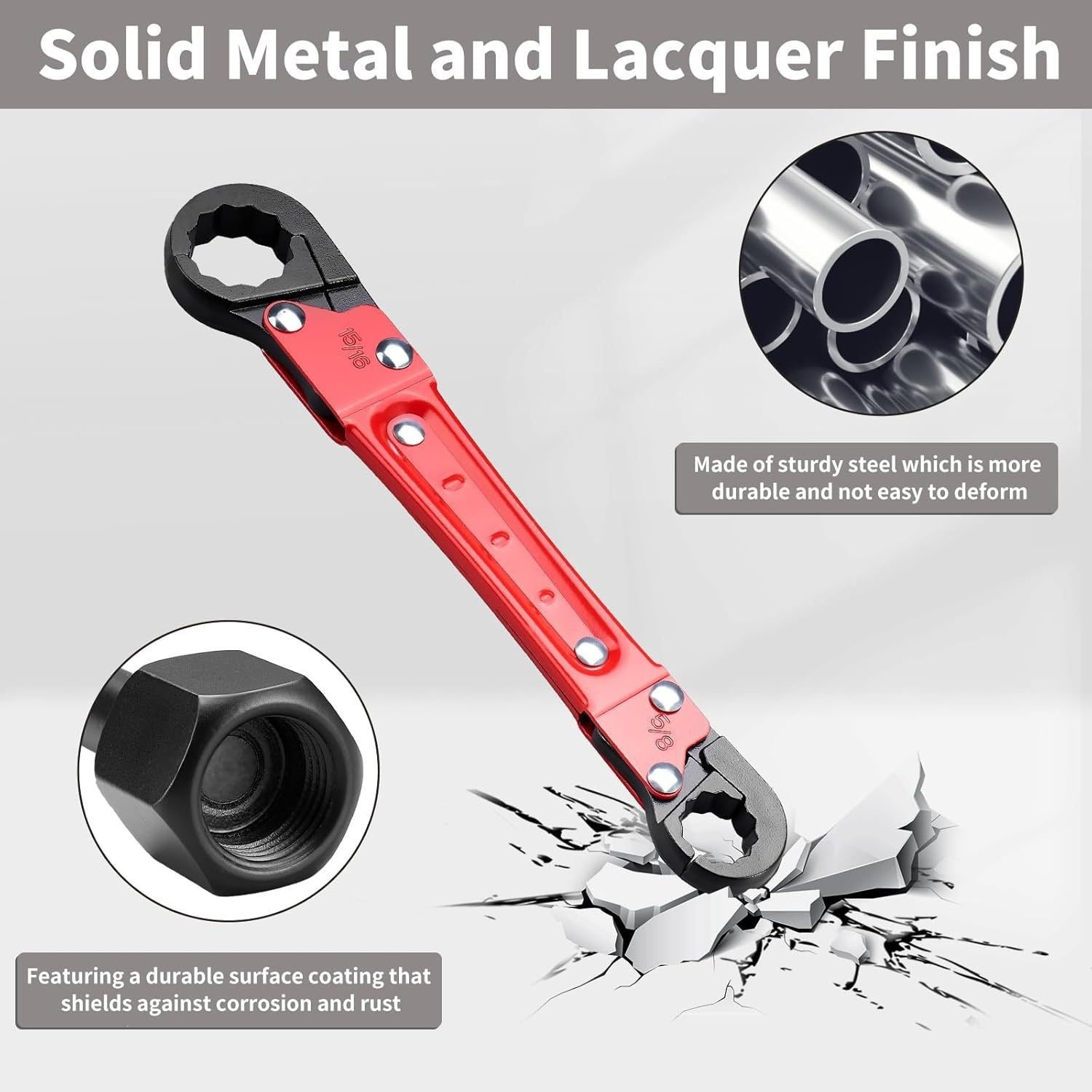 Angle Stop Removal Kit – Dual-End Plumbing Wrench Tool Set, 15/16" & 5/8" + 1/2" & 3/8" MPT