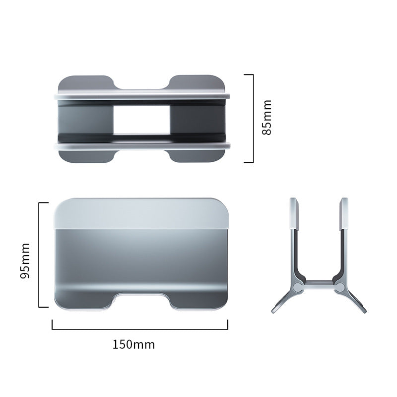 Gravity-Sensing Vertical Laptop Stand with Auto-Clamp, Aluminum Alloy Desktop Holder for MacBook, Notebooks & Tablets up to 40mm Thick