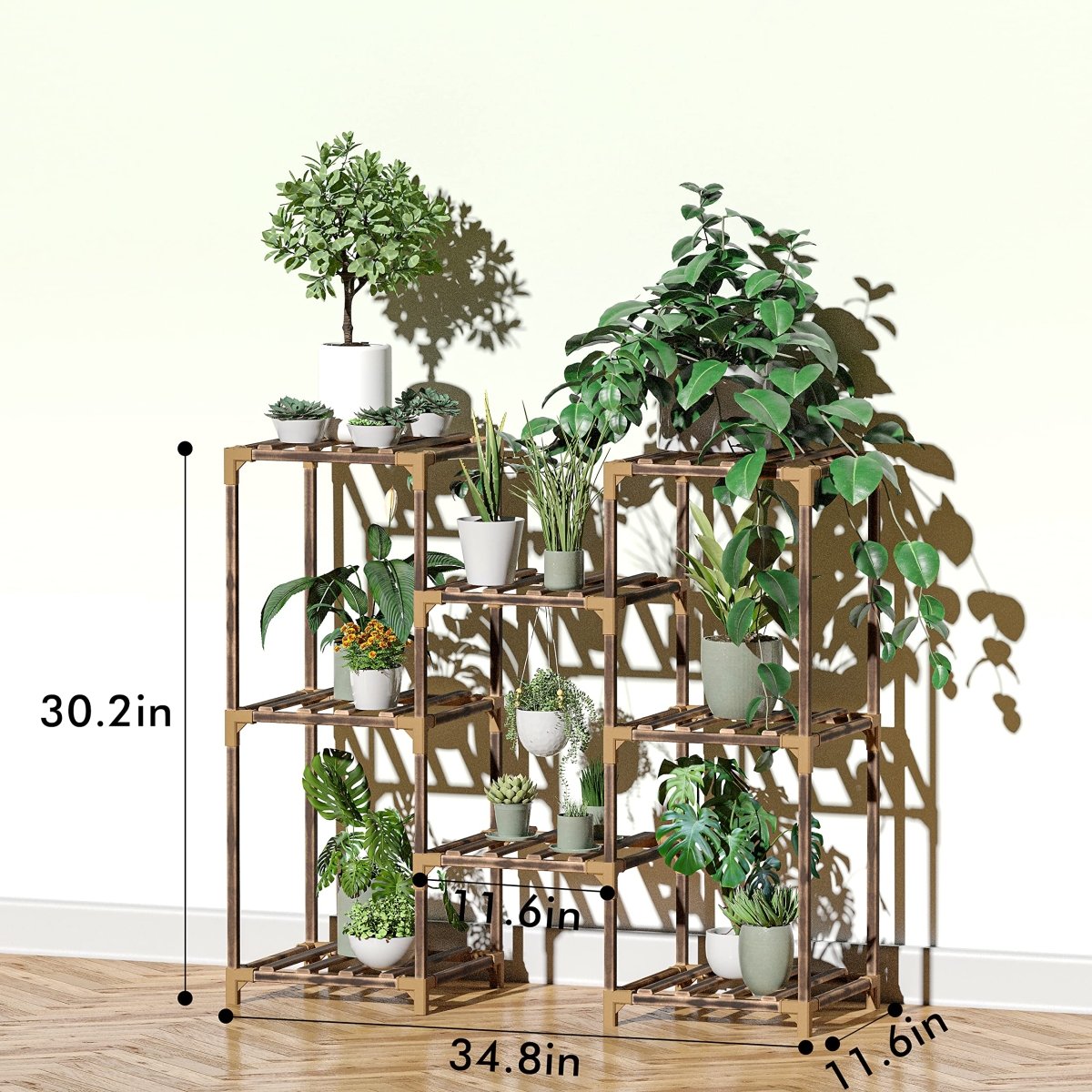 Plant Stand Indoor, Outdoor Wood Plant Stands for Multiple Plants, Plant Shelf Ladder Table Plant Pot Stand for Living Room, Patio, Balcony, Plant Gardening Gift - HomeDIYer