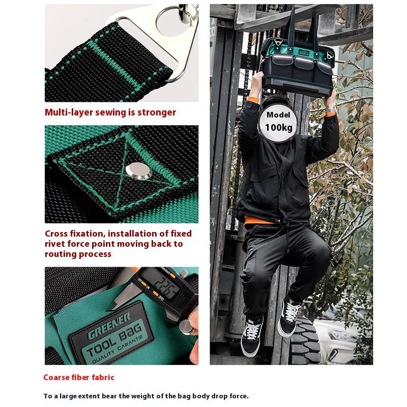 Multifunctional Handheld Toolkit Sturdy And Durable Electrician Special Canvas Thickened Woodworking Bag Portable Storage Bag - HomeDIYer