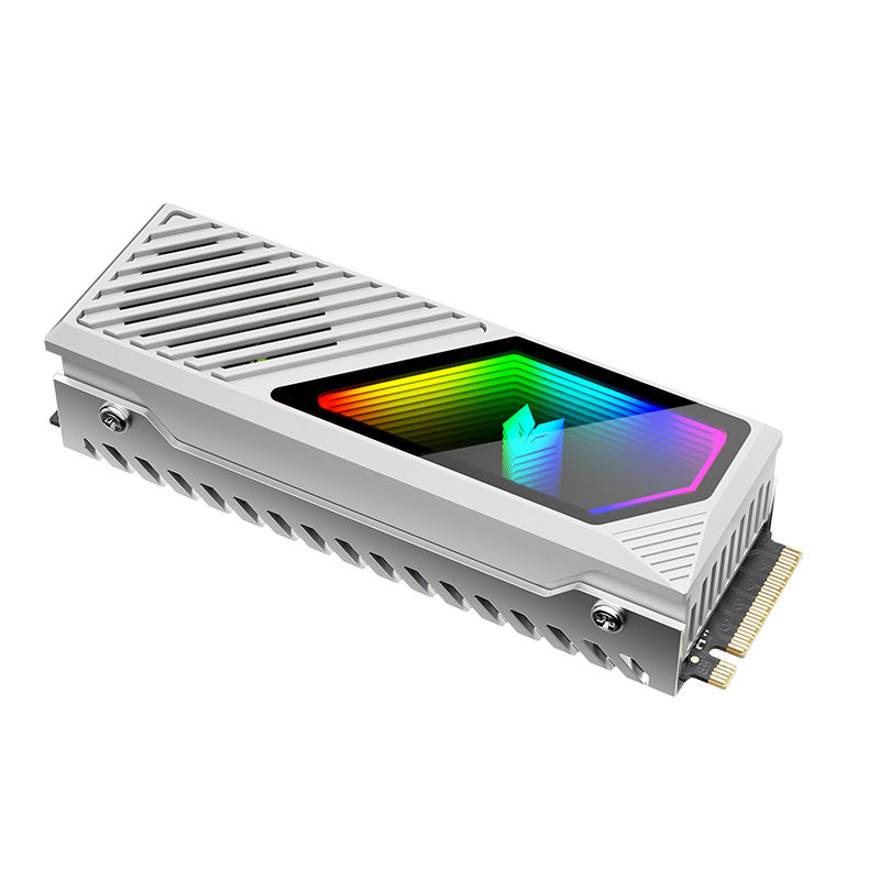 CM-M2F M.2 2280 SSD Cooler with Active Fan & ARGB — 1mm Brass Thermal Pad, 9000 RPM, 5V 3-Pin