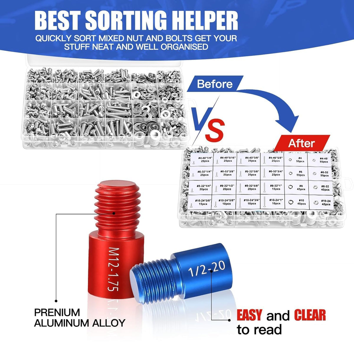 Thread Checker Set 70-Piece Metric & Inch Aluminum with Case