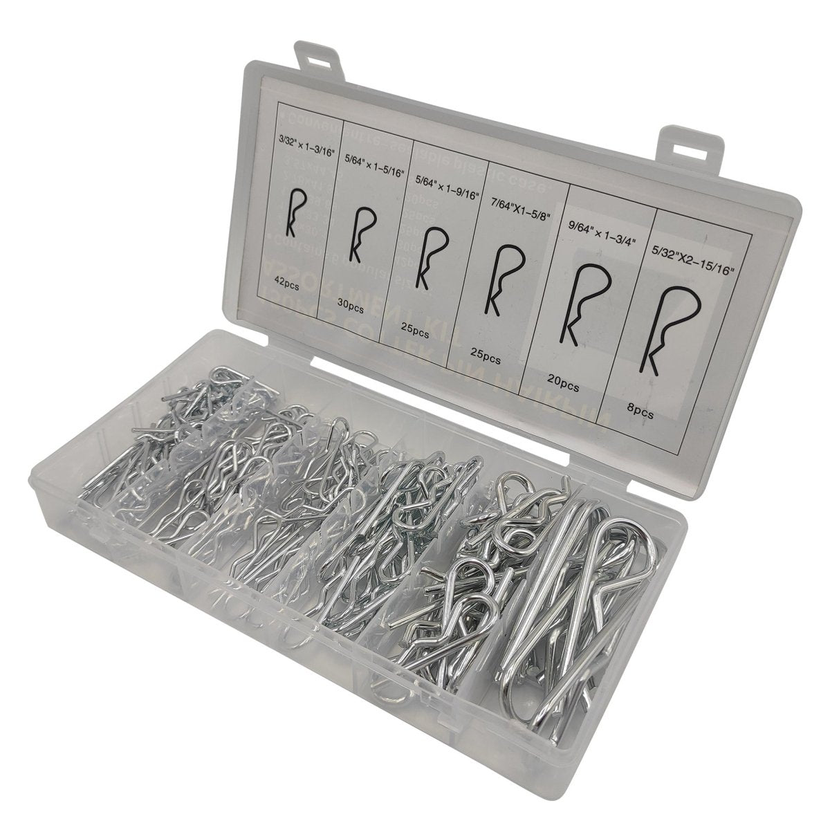 150Pcs Mechanical Hitch Hair Pin R Cotter Pin Tractor Clip Assortment Kit - HomeDIYer