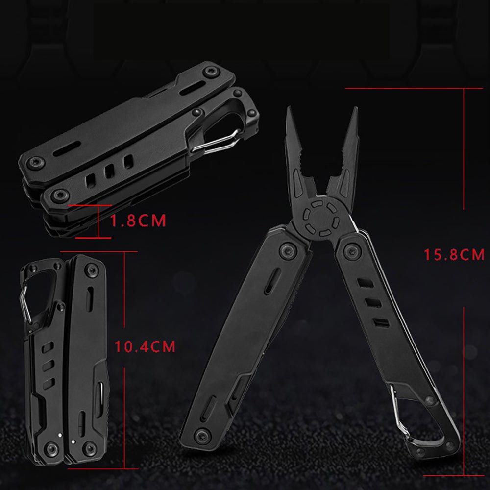 11 - in - 1 Mini EDC Multitool - Needle Nose Pliers, Pocket Knife, Keychain, Bottle Opener - Gifts for Men, EDC Gear and Equipment - Black - HomeDIYer