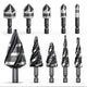 10‑Piece HSS Imperial Step Drill Bits · 4‑Flute Hex Shank