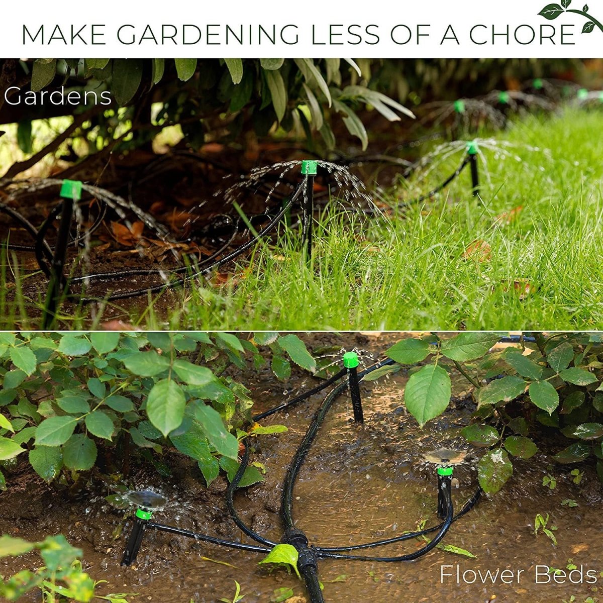 Drip Irrigation System - Adjustable Premium Irrigation System for Garden - Complete Drip Irrigation Kit with Drip Emitters - HomeDIYer