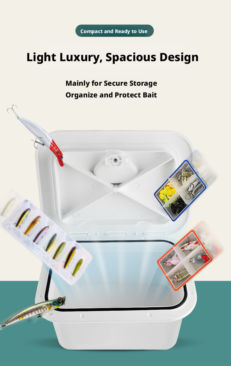 Flush-Mount ABS Deck Storage Box – Tackle Organizer with 270° Rotating Latch for Boats & Kayaks