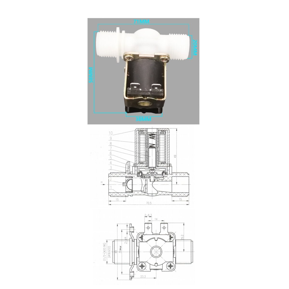 Plastic Solenoid Valve Washing Machine Water Boiler Valve DC12V Normally Closed Inlet Valve Outlet Valve Drain Valve - HomeDIYer