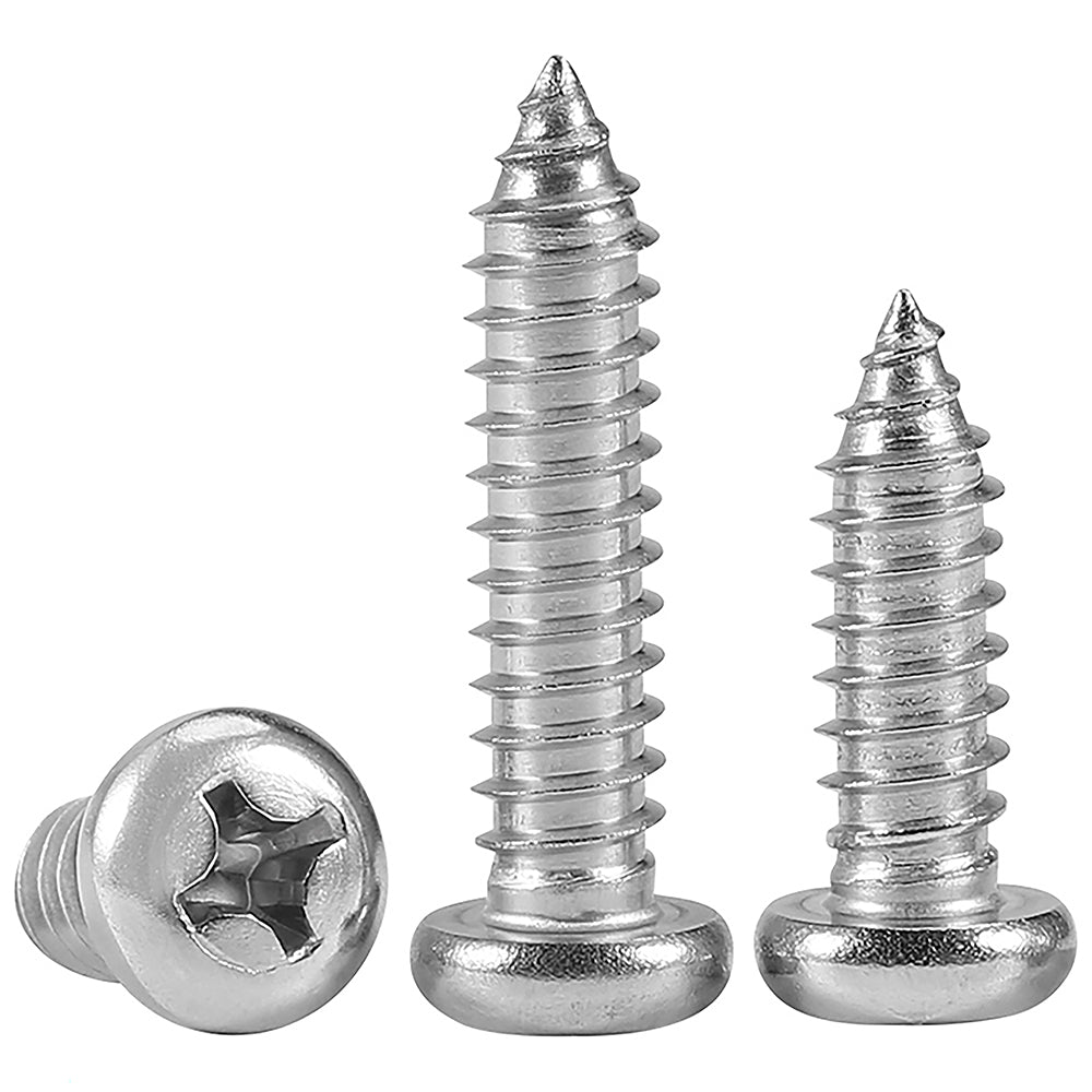 M4 M4.2 M5.5 M6 M8 304 Stainless Steel Phillips Pan Head Self Tapping Screws(10pcs) - HomeDIYer