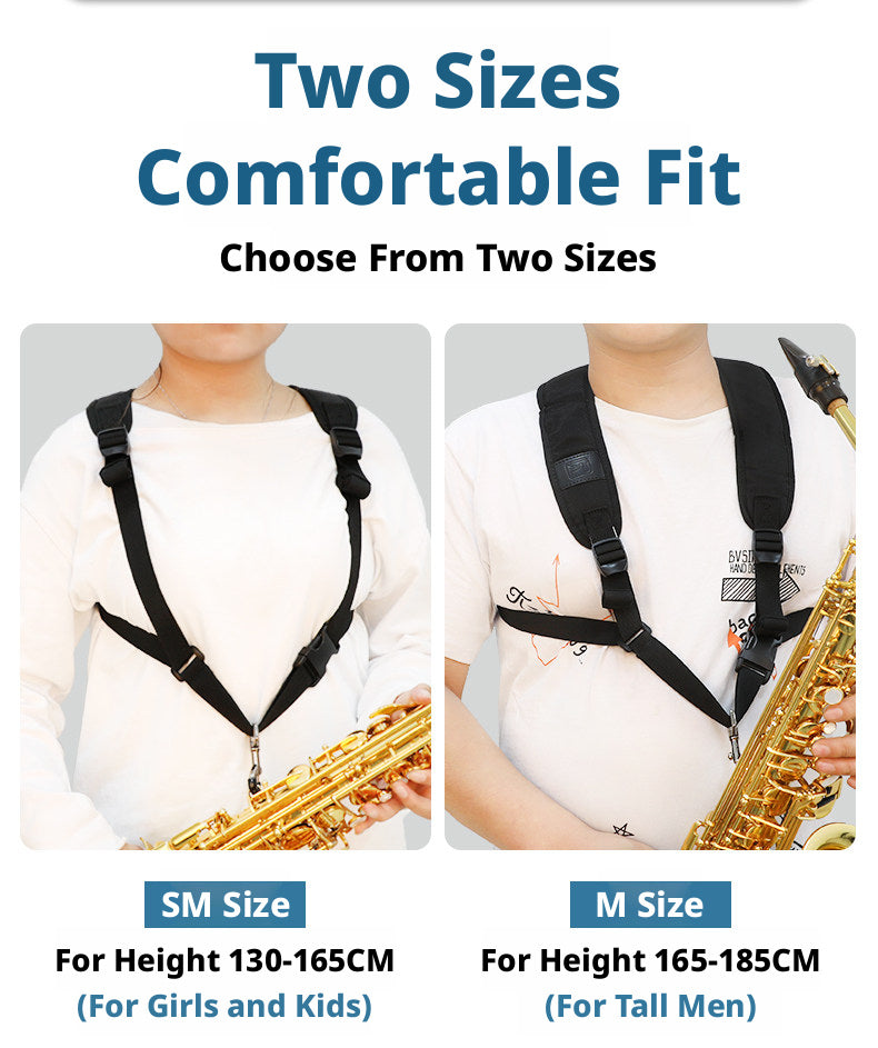 Pulutai PROTEC A306 Ergonomic Saxophone Double Shoulder Strap - Neck Relief, Breathable, 2 Sizes