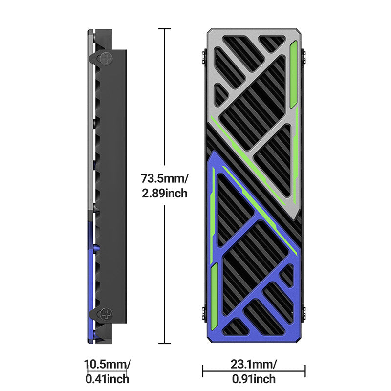 M.2 2280 SSD Heatsink — Dual-Layer Alloy Cooler with Thermal Pads, 2-Pack