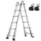 20.5FT Telescoping A‑Frame Aluminum Ladder — 330 lb Capacity, No Assembly, Dual Wheels, Silver