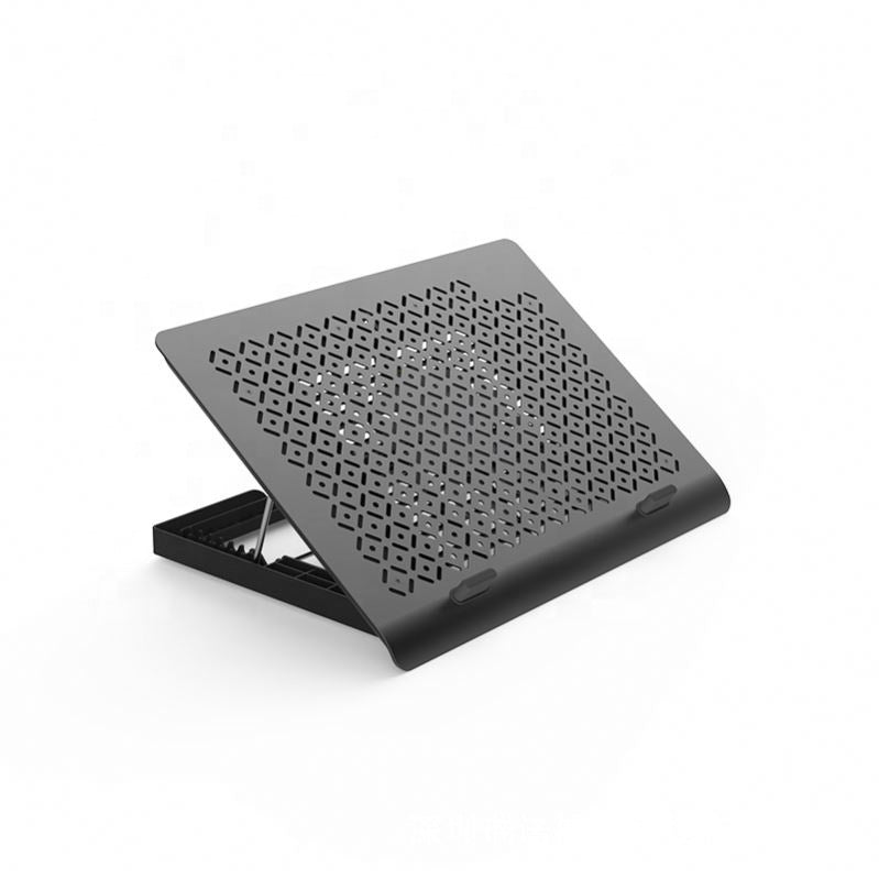 Laptop Cooling Pad with RGB Lights — Aluminum Alloy, 6-Level Height Adjustment, Fits 11"–17.3" Laptops