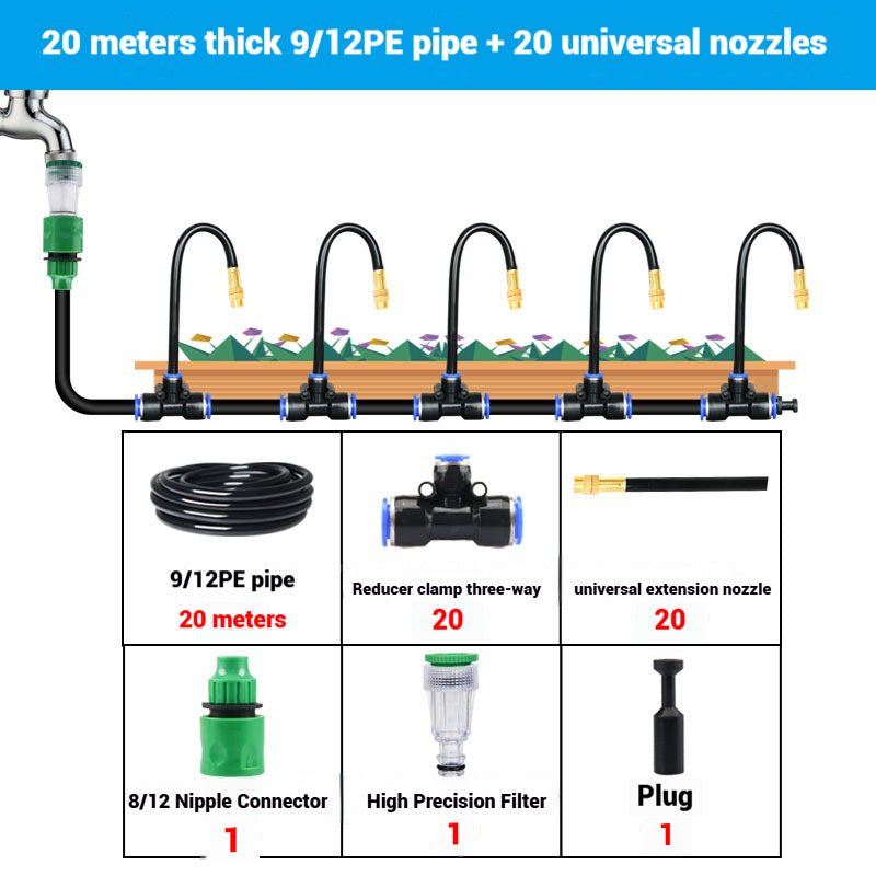 360° Curved Garden Automatic Irrigation System, Garden Grid Watering Sprinkler System DIY Irrigation Set for Greenhouse Yard Lawn Raised Garden Bed - HomeDIYer
