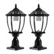 Solar LED Outdoor Lanterns 20" Black Aluminum Vintage Glass Dusk-to-Dawn 2-Pack