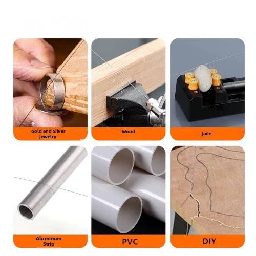 Diamond Wire Saw – 0.3 / 0.5 / 1.0 mm Cutting Wire & U-Shaped Bow Saw for Jewelry, Plastic & Stone Cutting