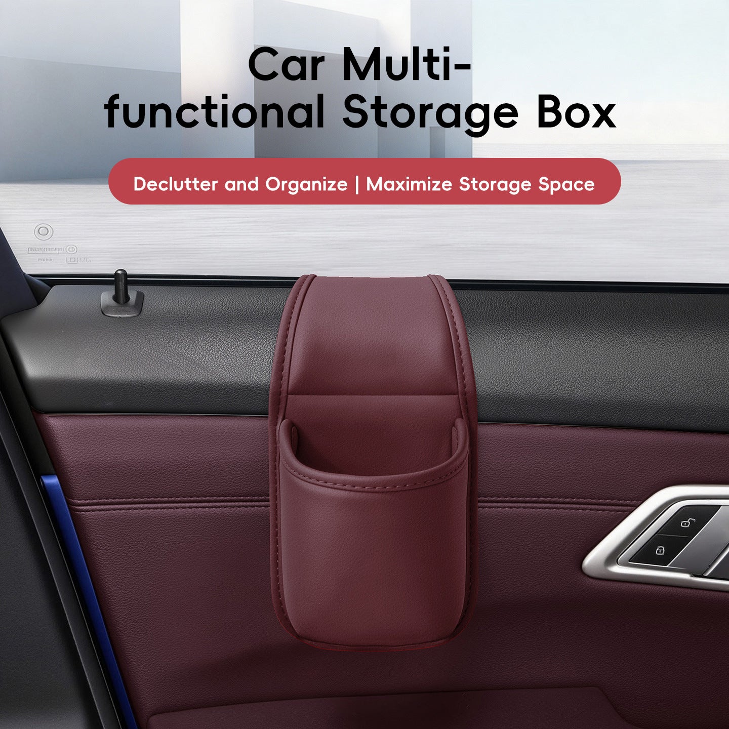 Car Door Storage Pocket Organizer with Adhesive Backing – 6 Colors