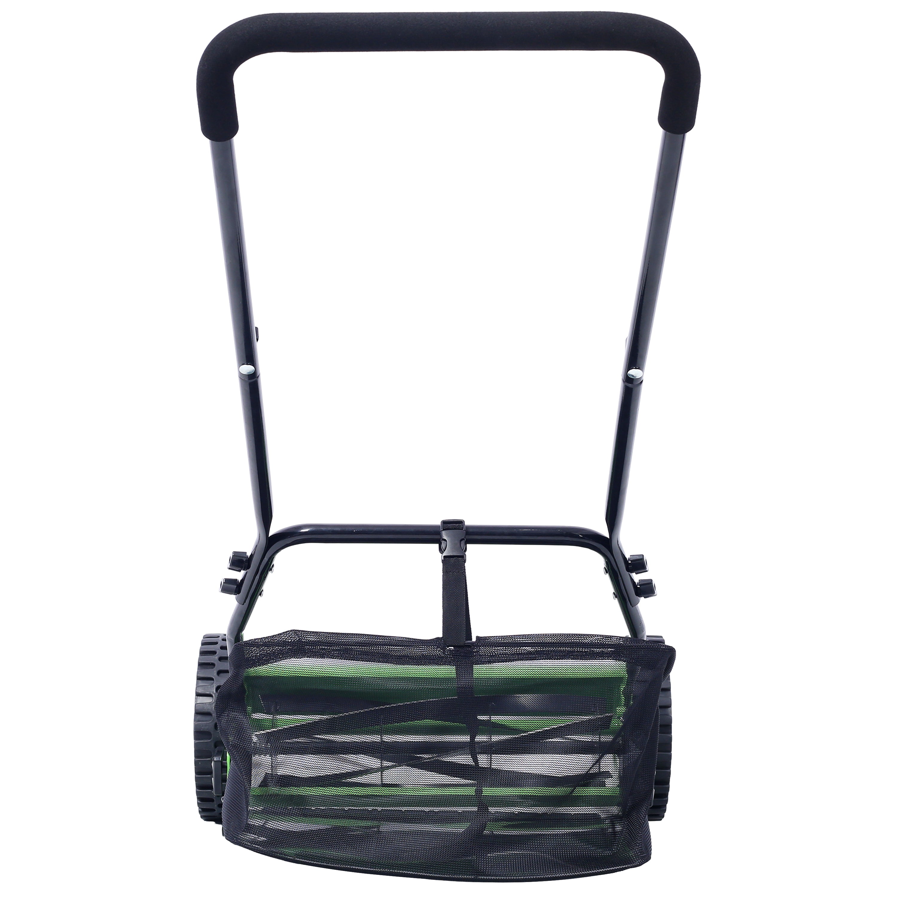 14-Inch 5-Blade Push Reel Lawn Mower with Grass Catcher, GREEN COLOR