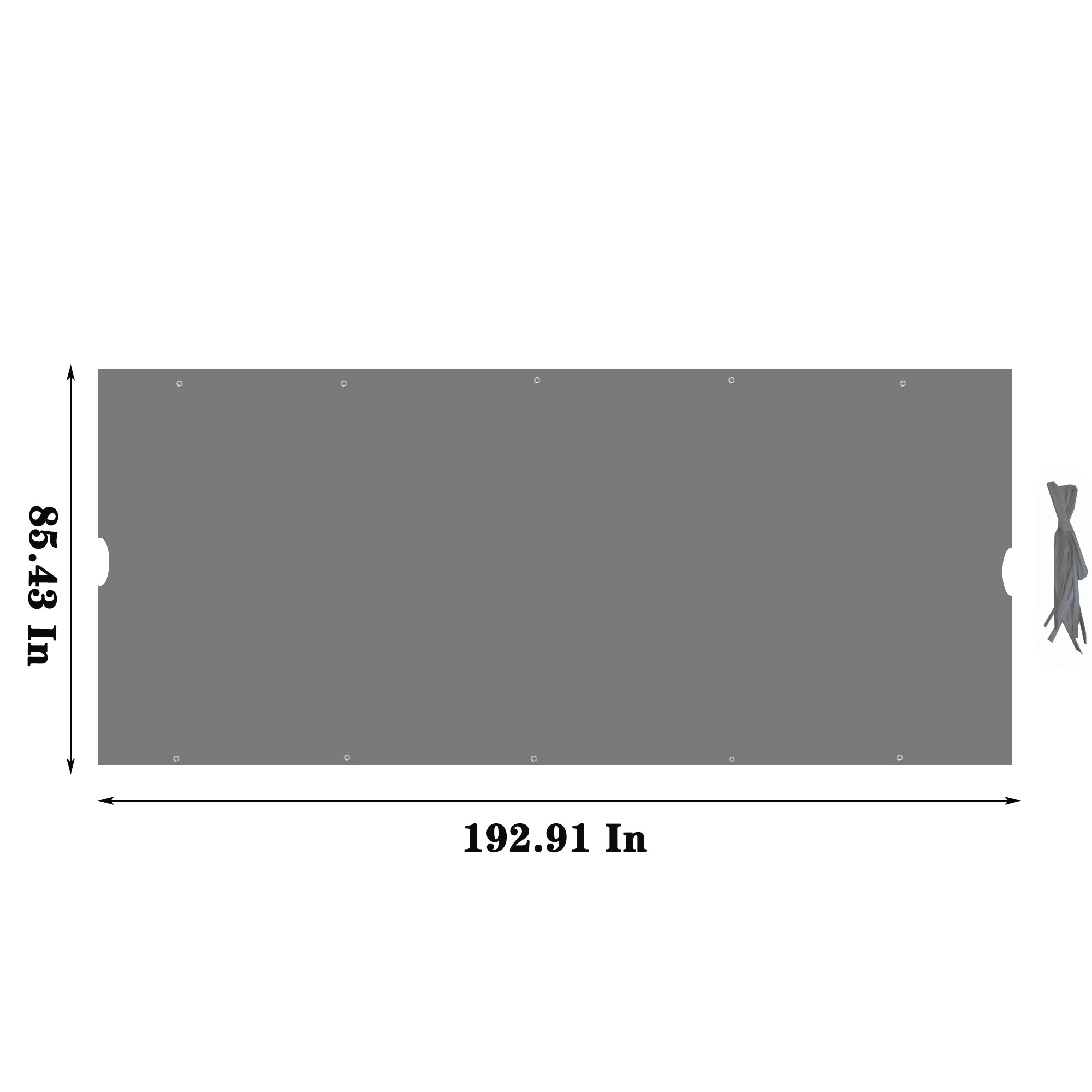 12x9 FT Curved Pergola Replacement Canopy Cover, UV-Resistant Polyester, Grey