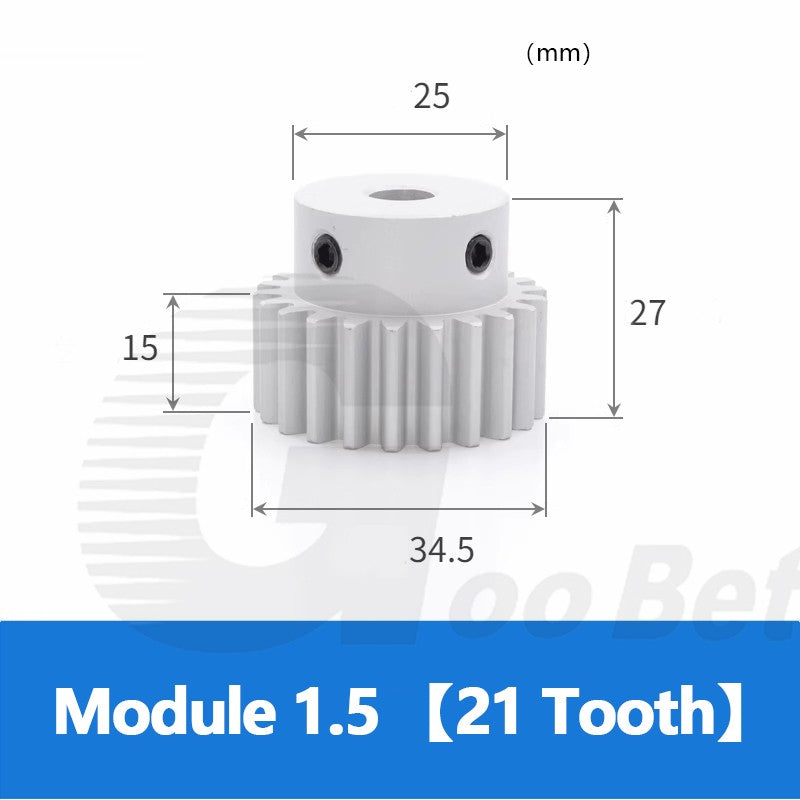 Spur Gear Aluminium Mod 1.5 with Hub 12- 32 Tooth Pinion Motor Gear Bore 6-20mm