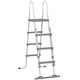 Outsunny 70" A‑Frame Above Ground Pool Ladder — Non‑Slip Steps, Child Lock, 330 lb Capacity, Gray