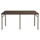10x16 FT Hardtop Lean-To Gazebo with Gutters, Connectable, 60MPH Wind Rated, Brown