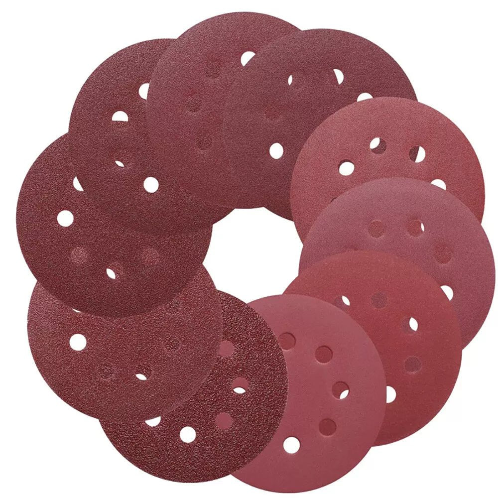 125mm 5" Sanding Discs 8 Hole 40 - 600 Grit Orbital Sander Sheets Sandpaper Pads - HomeDIYer