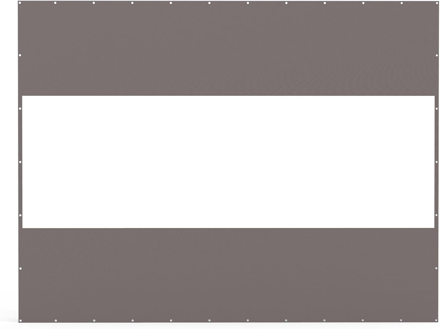 Heavy Duty Outdoor Clear Panel Curtain 10x13 FT, 18oz PVC Polyester, Waterproof, Brass Grommets, Gray