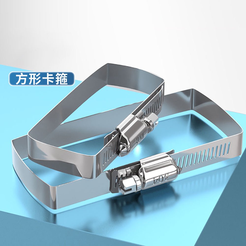 304 Steel Square Hose Clamp 50 - 1200mm Rectangular for Cable Tray & Pipe Fixing - HomeDIYer