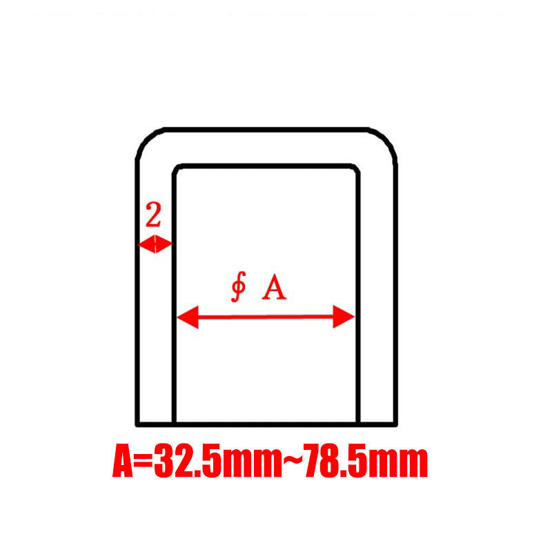 White silicone end cover caps size comparison from 32.5mm to 60.5mm
