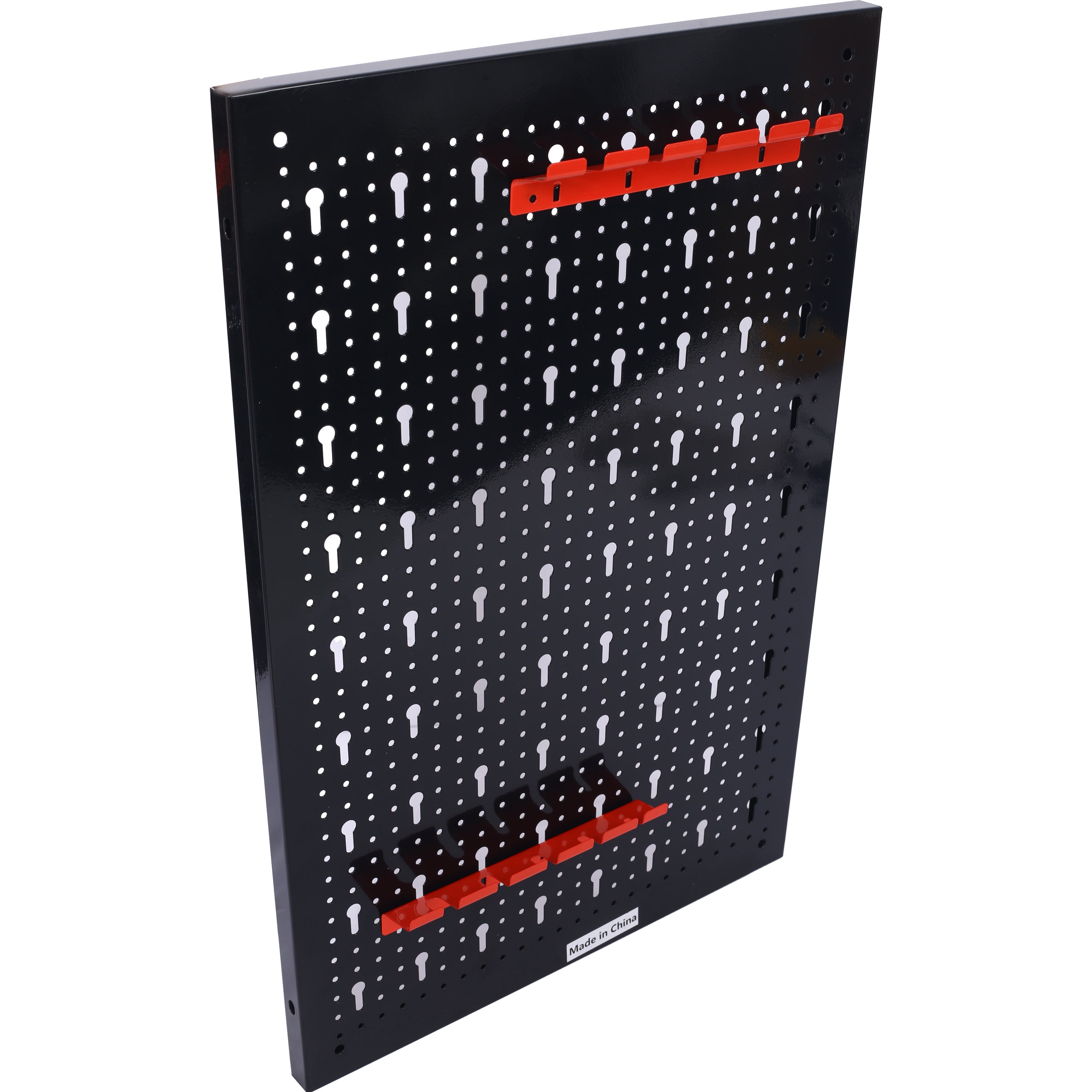 4ft Metal Pegboard Wall Organizer Kit, 48"x24" Garage Tool Storage with Drill Bit Rack, Wrench Rack & Hooks, Black