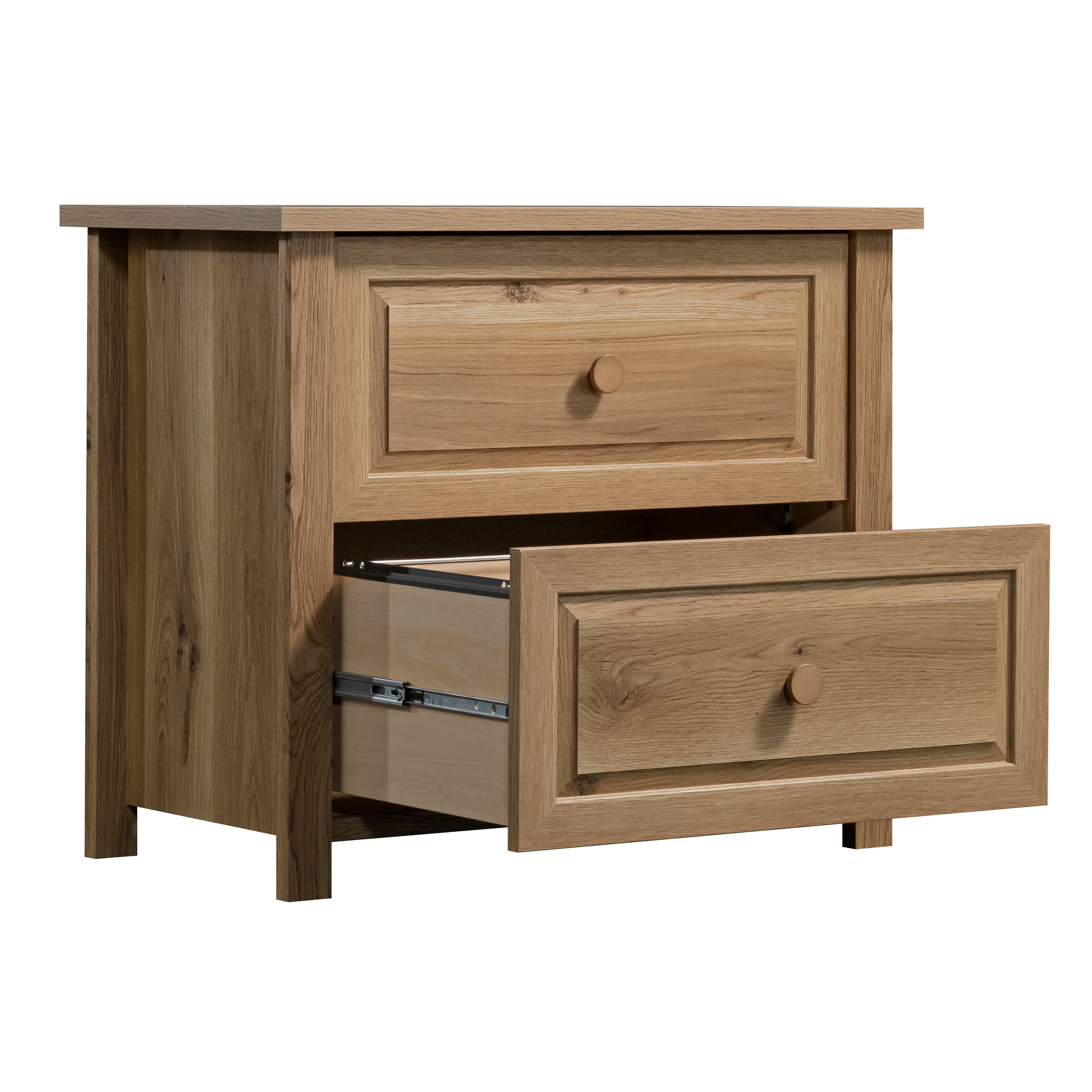 Lateral File with Farmhouse Style, Brown finish