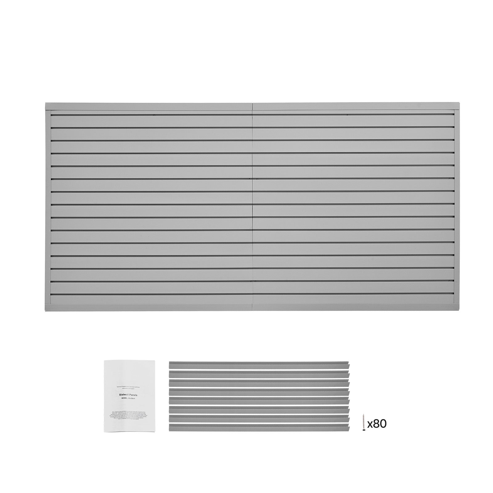 Newly upgraded second-generation 8 x 4 ft Slat Wall Paneling PVC Grey Garage Slatwall with Modular Design