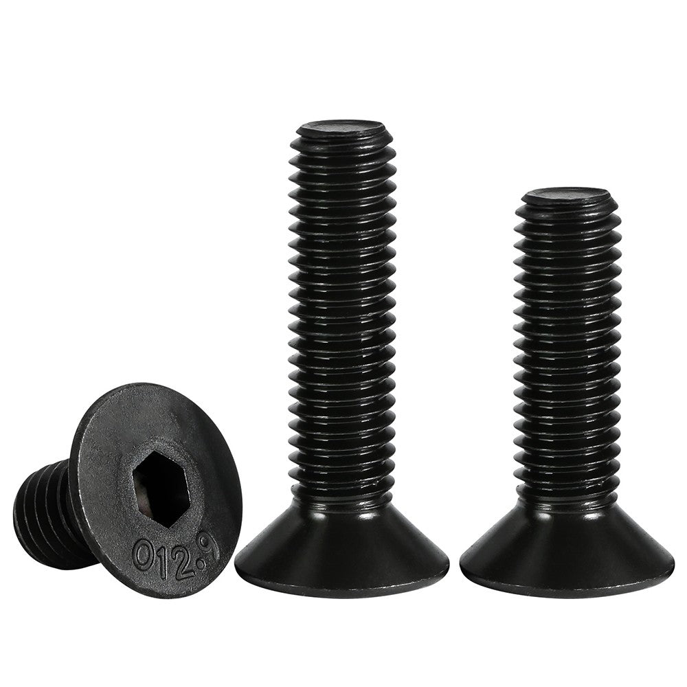 M1.6–M3 Countersunk Socket Head Screws – 12.9 Grade Carbon Steel, Flat Head, Fully Threaded (3–50mm Overall Length)