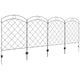 Outsunny Garden Fence, 4 Pack Steel Fence Panels, 11.4' L x 43" H, Rust-Resistant Animal Barrier Decorative Border Flower Edging for Yard, Landscape, Patio, Outdoor Decor, Rings