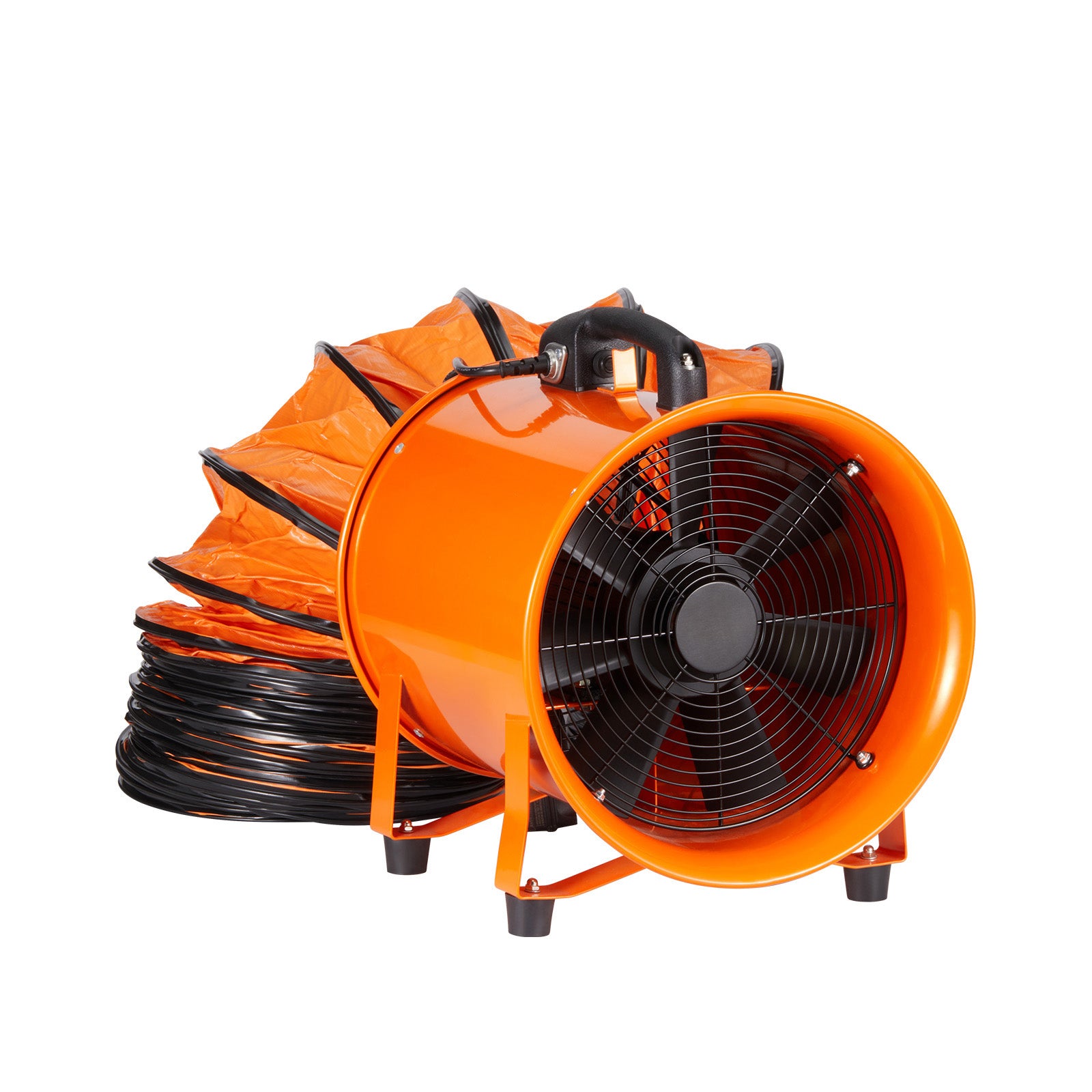 Portable Ventilator, 8 inch Heavy Duty Cylinder Fan with 33ft Duct Hose, 195W Strong Shop Exhaust Blower 1070CFM, Industrial Utility Blower for Sucking Dust, Smoke, Smoke Home/Workplace