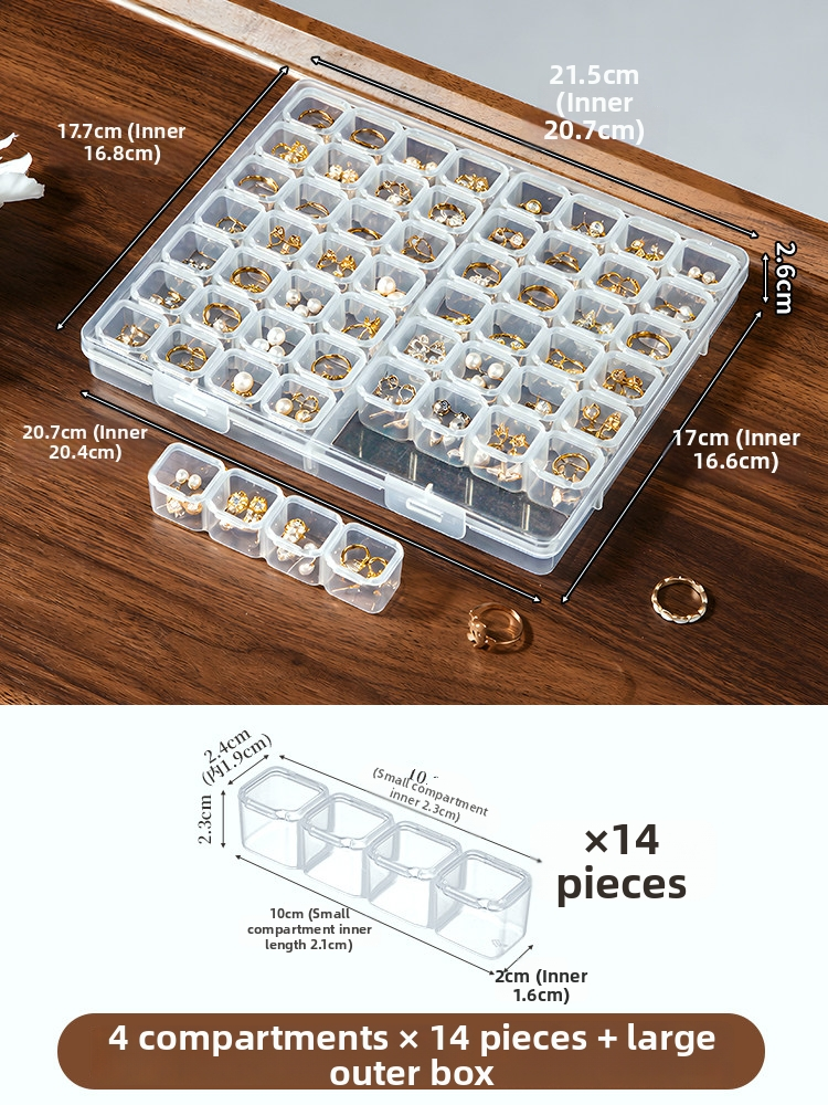 Anti-Tarnish Transparent Jewelry Storage Box – Multi-Compartment for Earrings, Rings & Necklaces