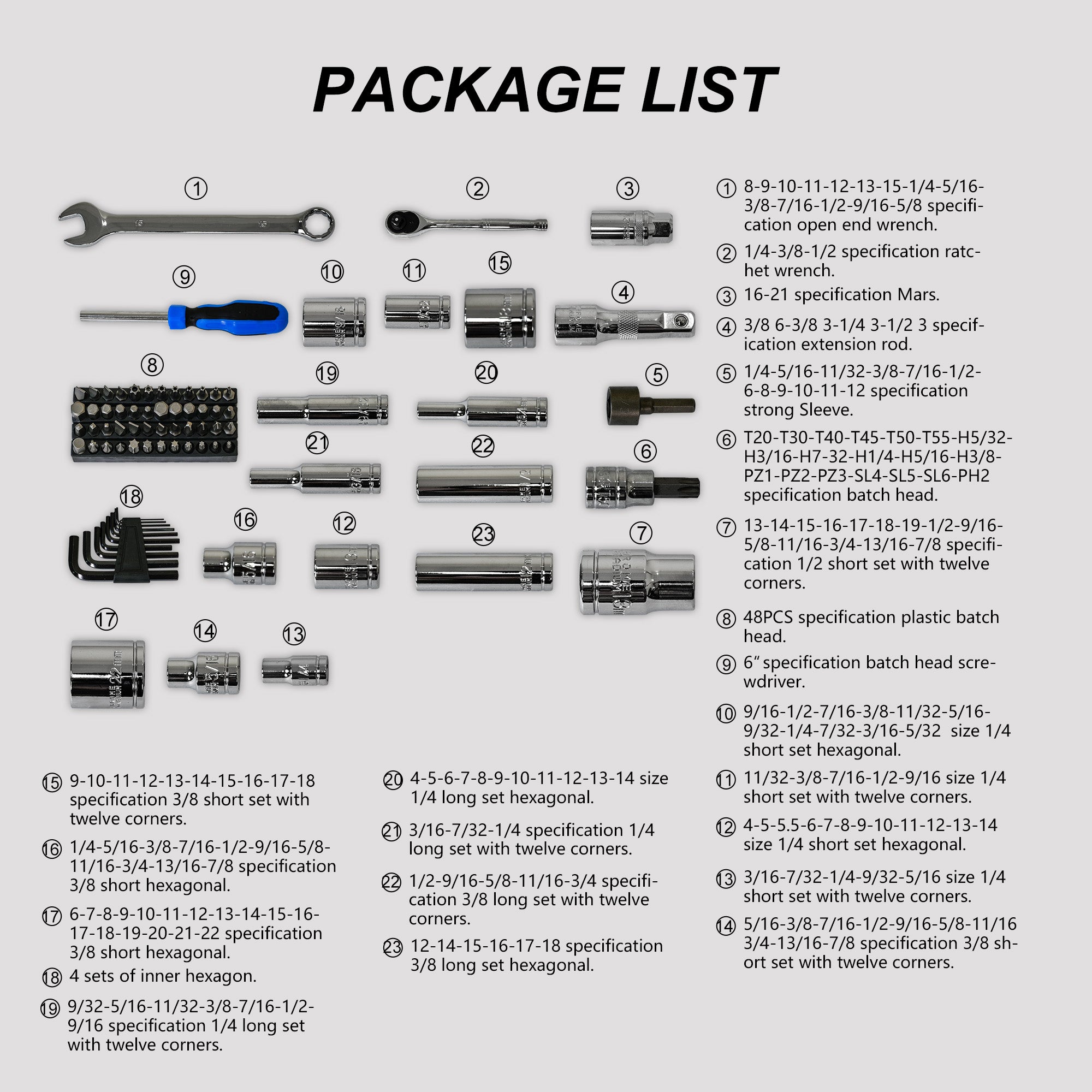 266‑Piece Black Tool Set with Lockable Case — Carbon Steel Home & Auto Repair Kit, Blue Accents
