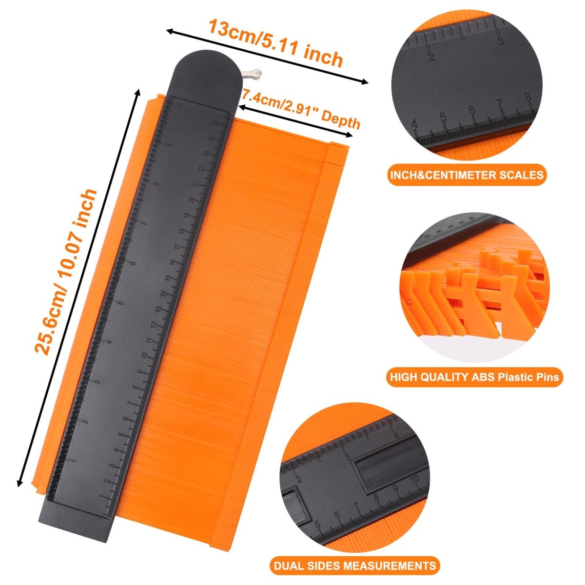 Super measure DIY Tool, Contour Gauge Profile Tool with Lock (6 - 10) inch - HomeDIYer
