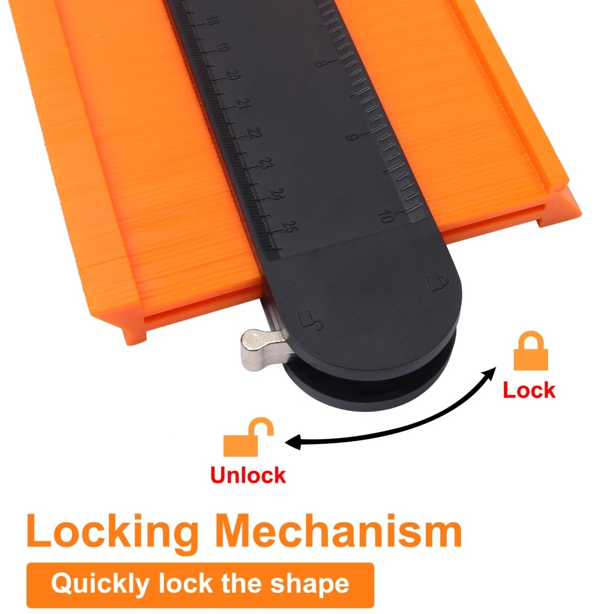 Super measure DIY Tool, Contour Gauge Profile Tool with Lock (6 - 10) inch - HomeDIYer