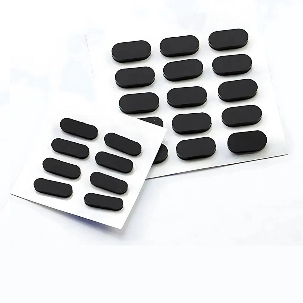10Pcs Anti-slip Black Rubber Feet Oval Silicone Self Adhesive Stick On Pads Thick 3mm