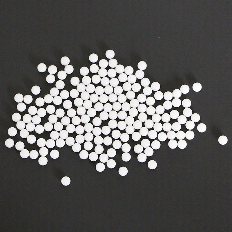 Detailed view of POM plastic ball surface showing smooth finish and precision