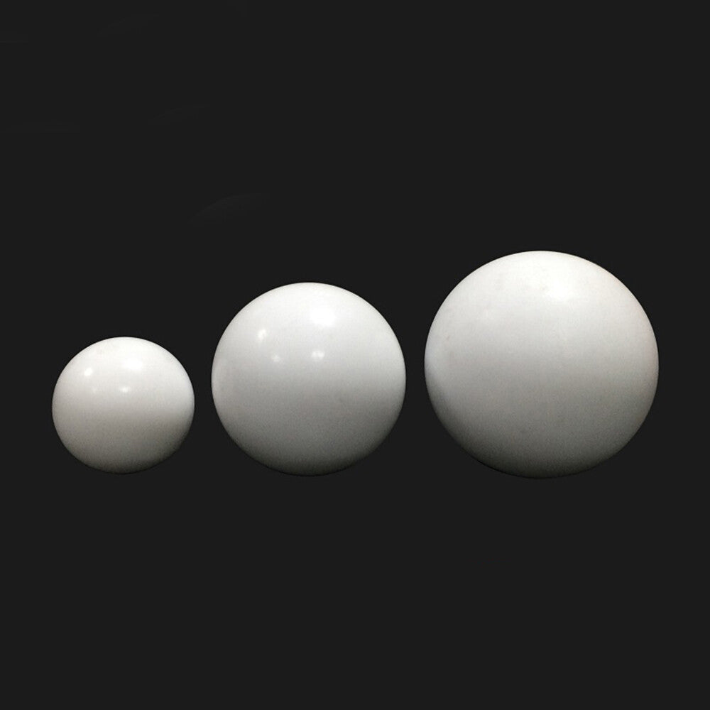 White PTFE seal balls for diaphragm pumps, Ø3-63mm, engineered for tight sealing